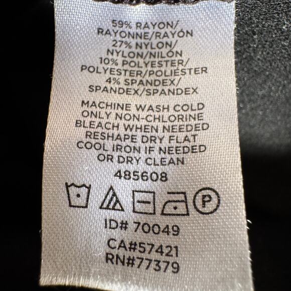 Ann Taylor High Rise Leggings Black + Gray Medium Ankle Length #0001 - Picture 6 of 7